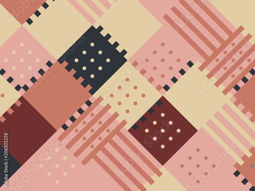 Colored abstract flat pattern background. Geometric hipster patch
