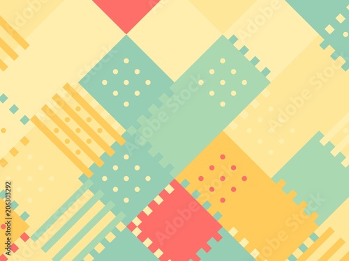 Colored abstract flat pattern background. Geometric hipster patch