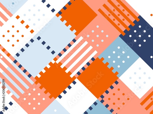 Colored abstract flat pattern background. Geometric hipster patch
