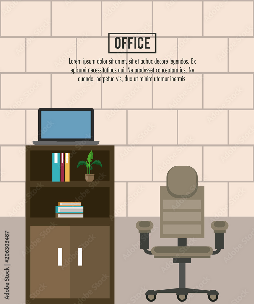 Office workplace banner information vector illustration graphic design Office workplace banner information vector illustration graphic design