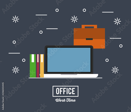 Office workplace with elements vector illustration graphic design
