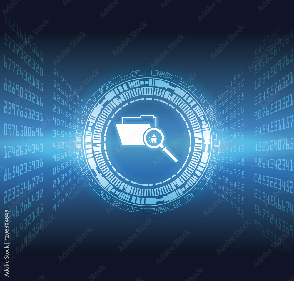 Obraz premium Security system technology blue digital concept vector illustration graphic design