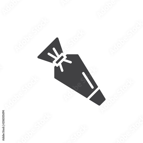 Pastry bag vector icon. filled flat sign for mobile concept and web design. Icing bag and nozzle simple solid icon. Symbol, logo illustration. Pixel perfect vector graphics