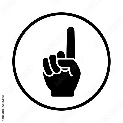 One finger line art icon in Circle