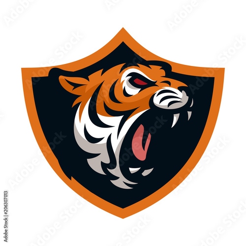 Fototapeta Naklejka Na Ścianę i Meble -  Tiger vector icon logo mascot illustration
