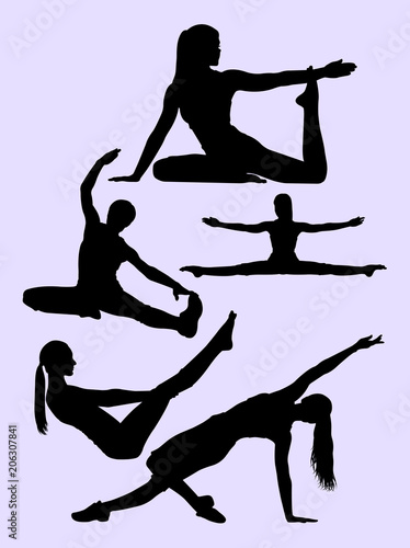 Silhouette of healthy woman. Good use for symbol, logo, web icon, mascot, sign, or any design you want.