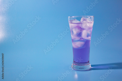 cocktail on blue background.