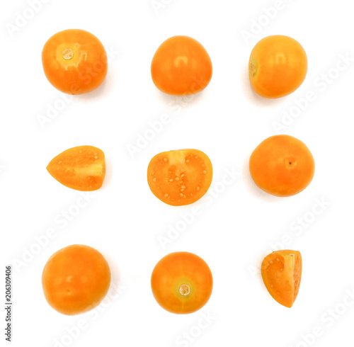 Fresh cape goosebery, physalis, on white background