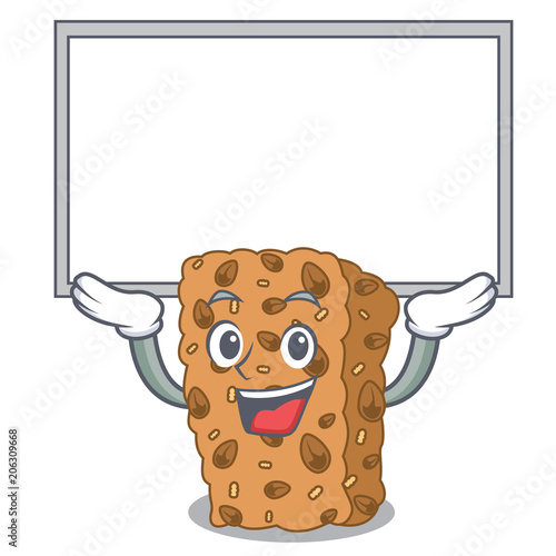 Up board granola bar character cartoon