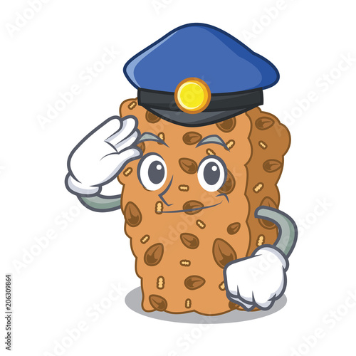 Police granola bar character cartoon