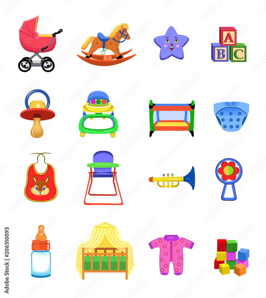 vector set of baby icons vector set of baby icons