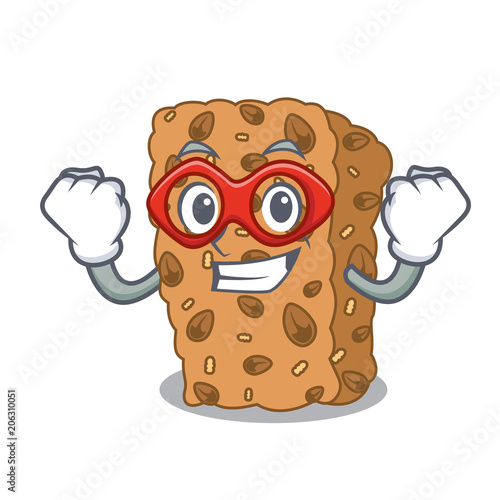Super hero granola bar character cartoon