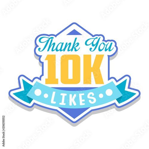 Thank you 10k likes, template for social media networks, thanks for net friends likes