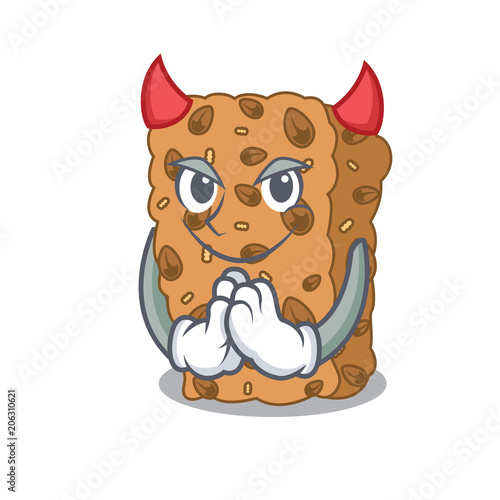 Devil granola bar mascot cartoon