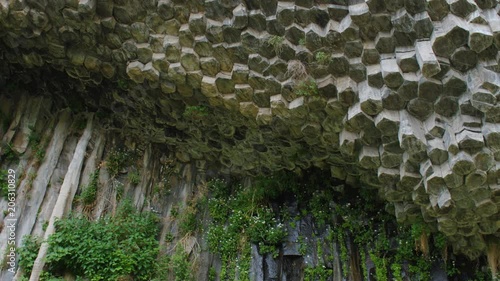 Geological Formation of Octogonal Basalt Columns in rock, Garni Gorge Mountain, Armenia 6