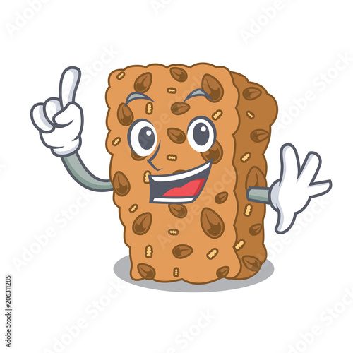 Finger granola bar mascot cartoon