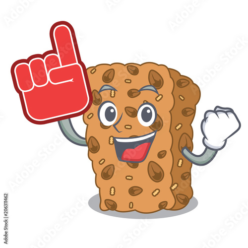 Foam finger granola bar mascot cartoon