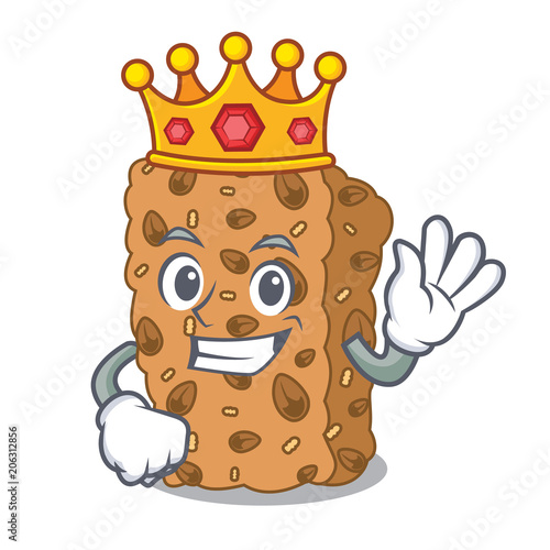 King granola bar mascot cartoon