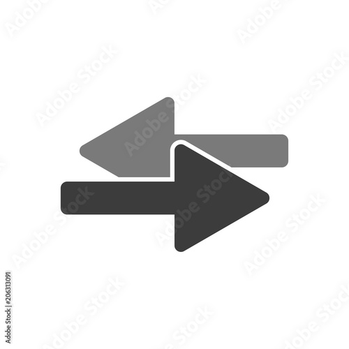 Opposite direction simple arrows. Conflict.