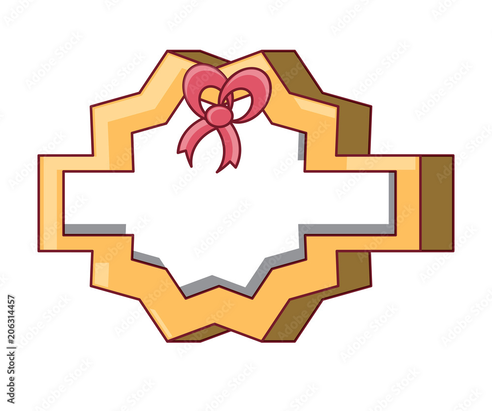Fototapeta premium decorative emblem with bow tie icon over white background, vector illustration