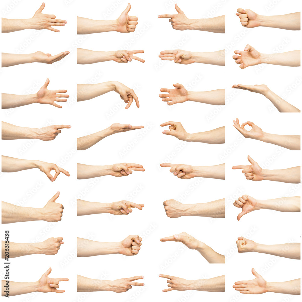 Multiple male hand gestures Multiple male hand gestures