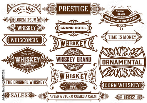 19 Banners set. Western style