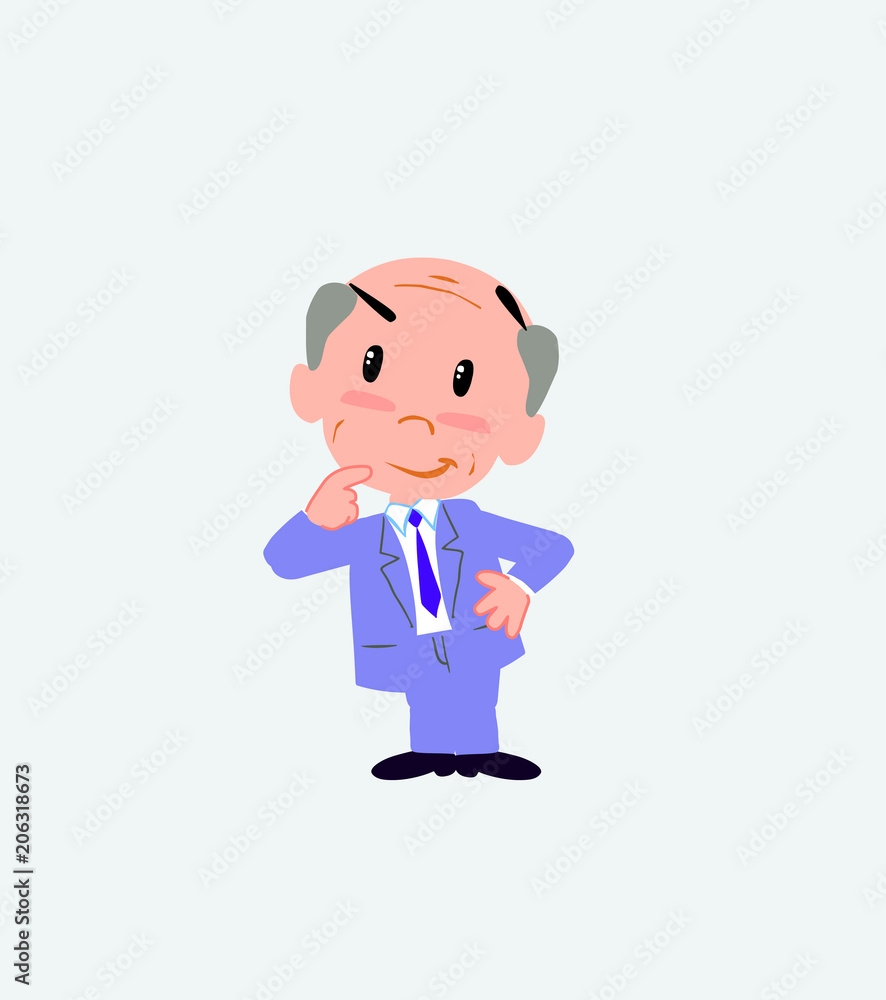 Old businessman thoughtful and happy. Old businessman thoughtful and happy.