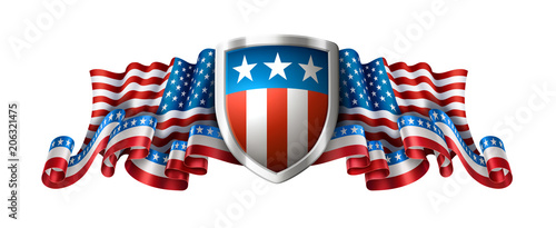 Patriotic American Background with Shield