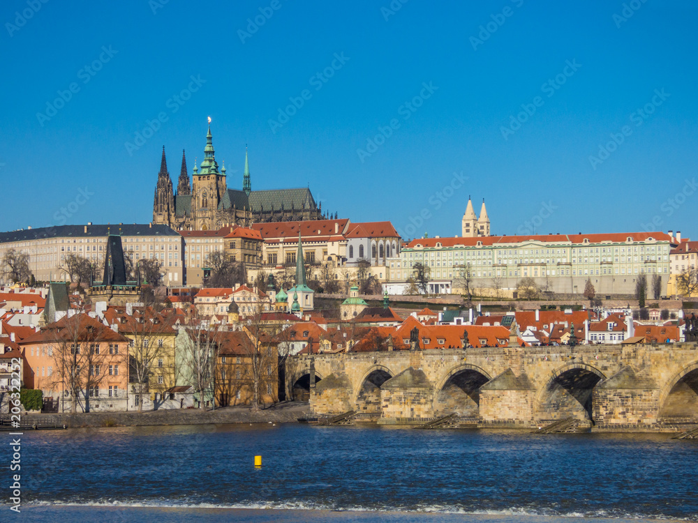Obraz premium Prague panorama with Vltava river, Czech Republic
