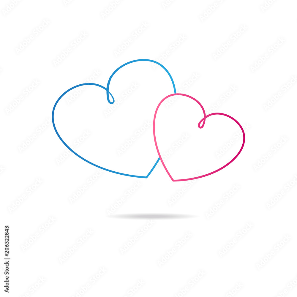 heart line art logo vector illustration