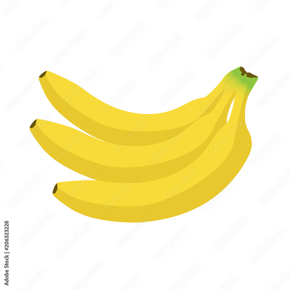Banana, fruit vector illustration in flat style. Banana, fruit vector illustration in flat style.