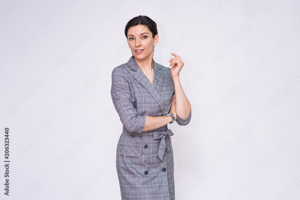 Portrait of a beautiful business woman manager on a white background. Portrait of a beautiful business woman manager on a white background.