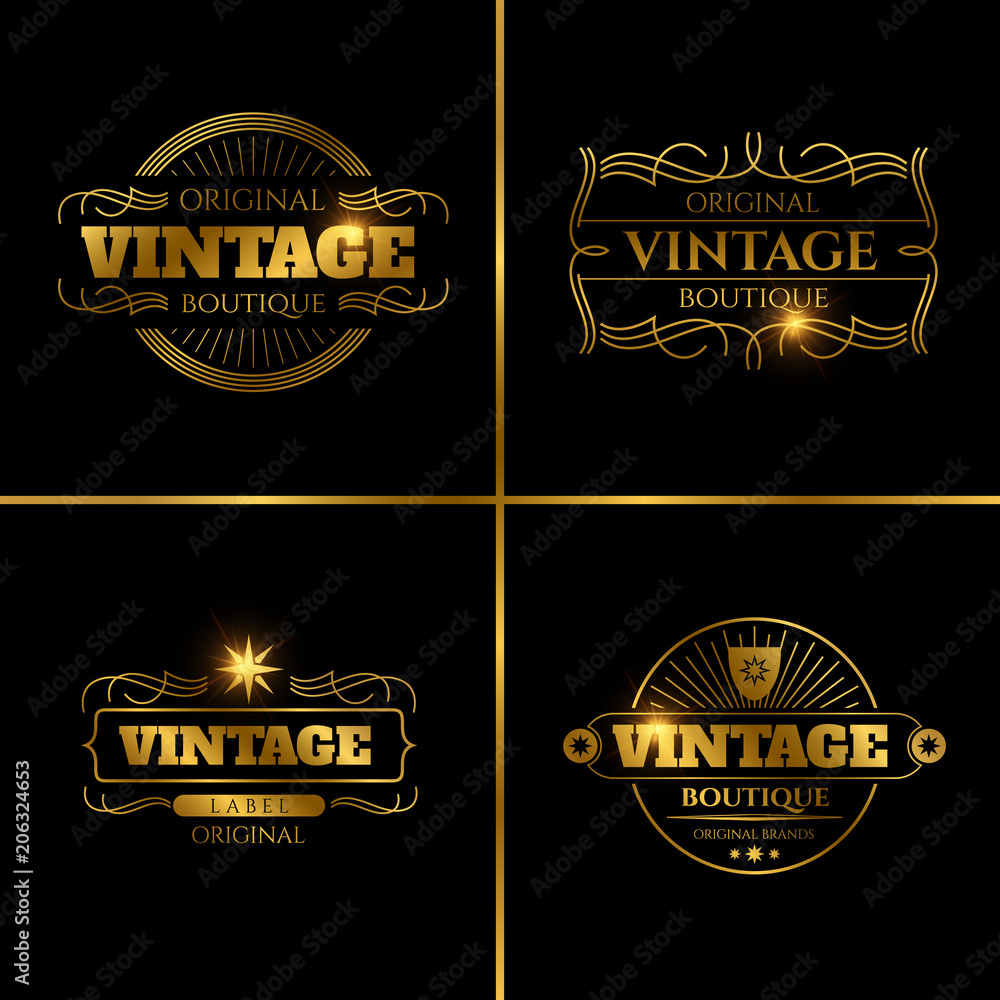 Obraz premium Retro labels design for vintage cards