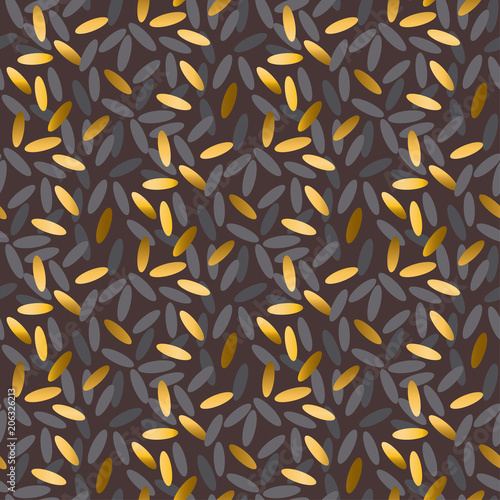 Gold and black rice grain s...