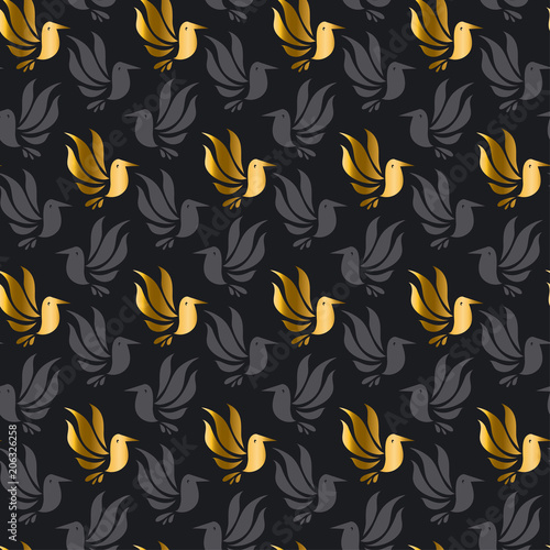 Abstract humming bird in art nouveau style.