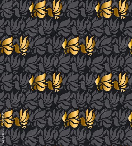 Abstract humming bird in art nouveau style.