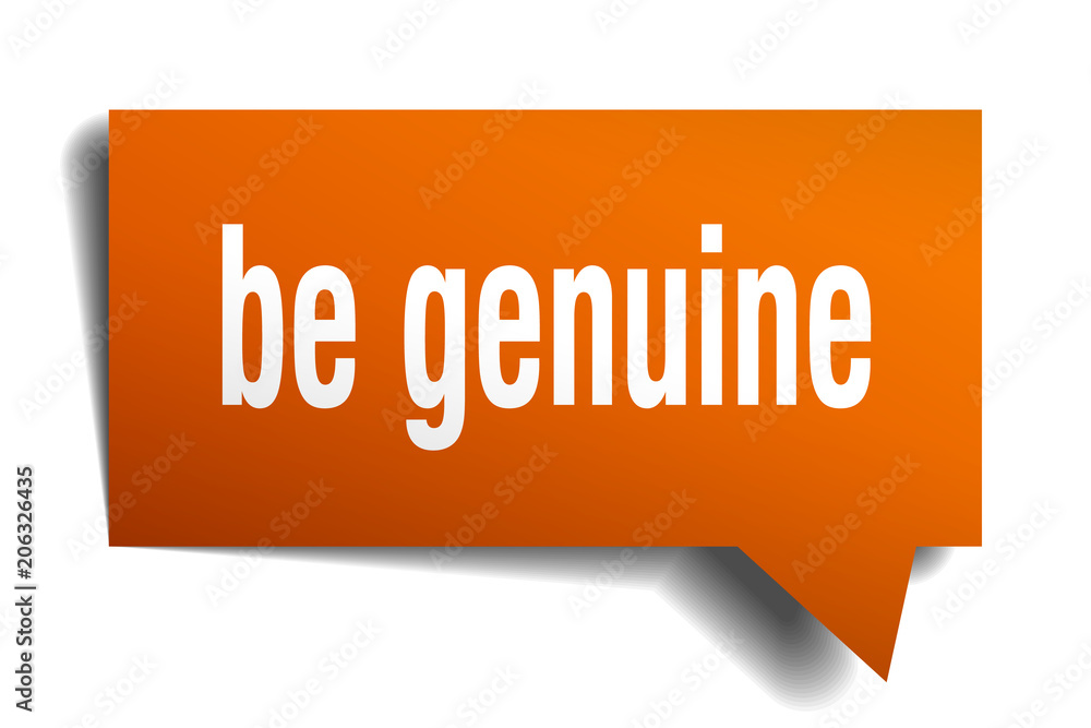 be genuine orange 3d speech bubble be genuine orange 3d speech bubble