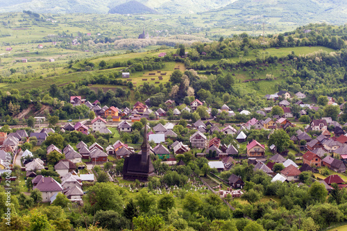 Beautiful summer sunrise at Ieud, Maramures photo