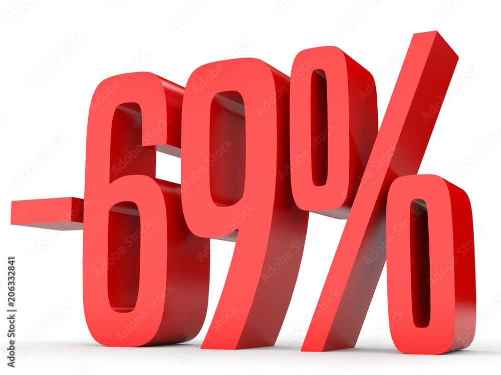 Minus sixty nine percent. Discount 69 %. Minus sixty nine percent. Discount 69 %.