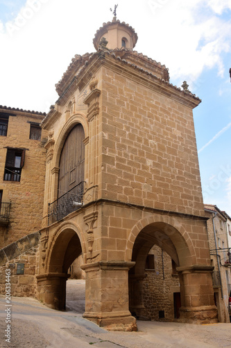 corners and streets of the medival village of Calaceite  Mataranya  Teruel province  Aragon  Spain