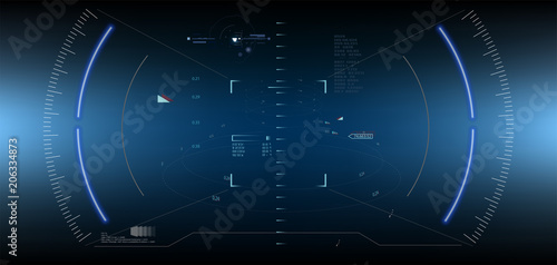 Sci-Fi Futuristic Glowing HUD Display. Vitrual Reality Technology Screen