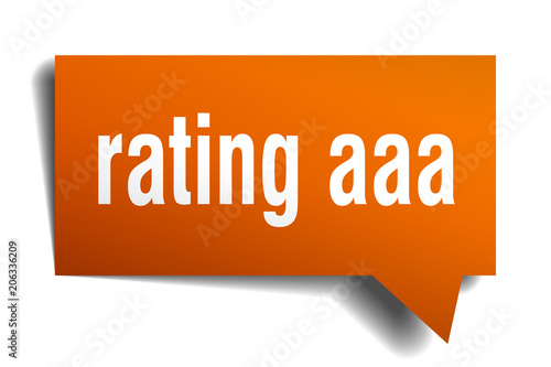 rating aaa orange 3d speech bubble