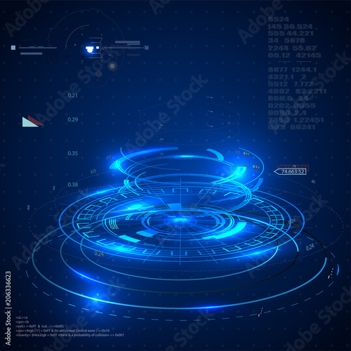 futuristic user interfaces, HUD for app and web. Abstract vector illustration futuristic concept.