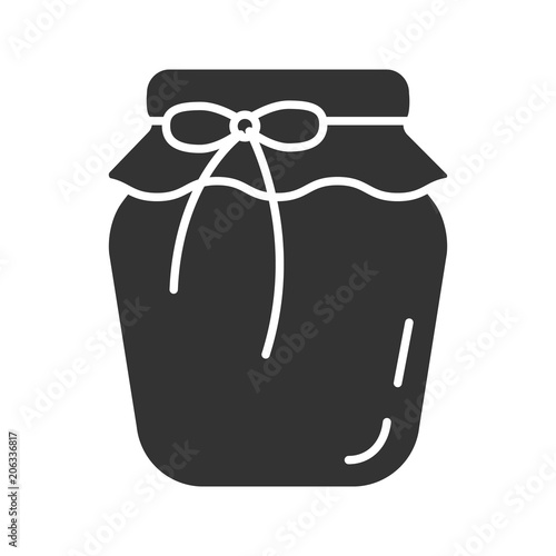Strawberry jam jar glyph icon