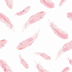Papier peint photo Plumes aquarelles patrons Plumes aquarelle motif continu poétique  © arty_lee