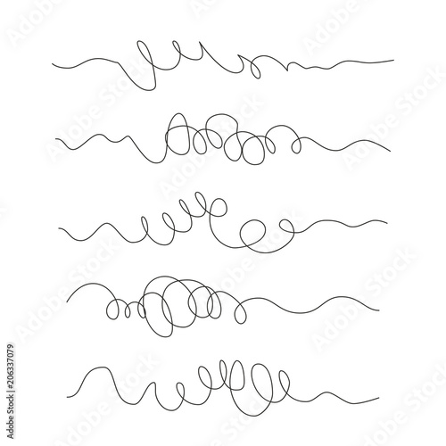 Vector set of scribble lines