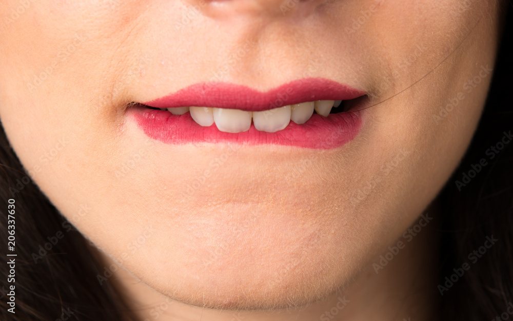 Macro - Close up lips of sexy young woman Macro - Close up lips of sexy young woman