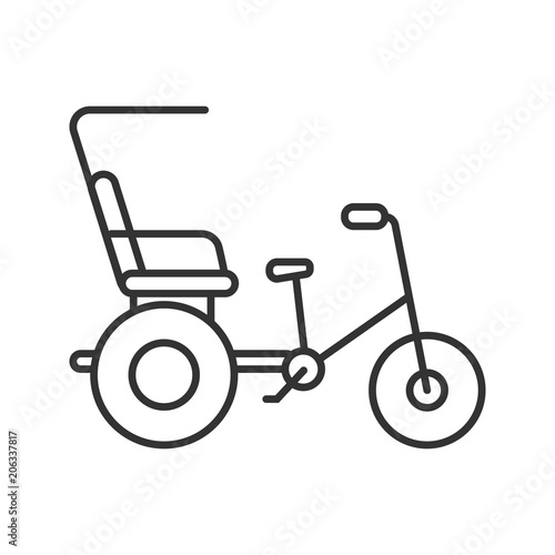 Cycle rickshaw linear icon