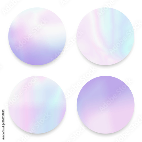 Soft fluid, holographic,gradient round frames set