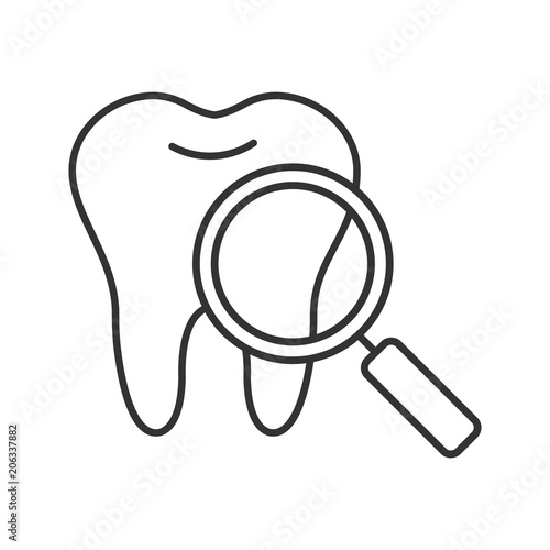 Teeth medical check linear icon